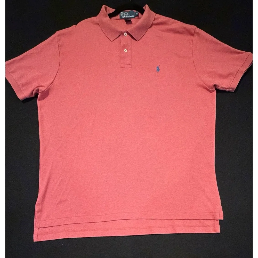 Ralph‎ Lauren Polo 100% Cotton Coral Short Sleeve Mens Size X-Large